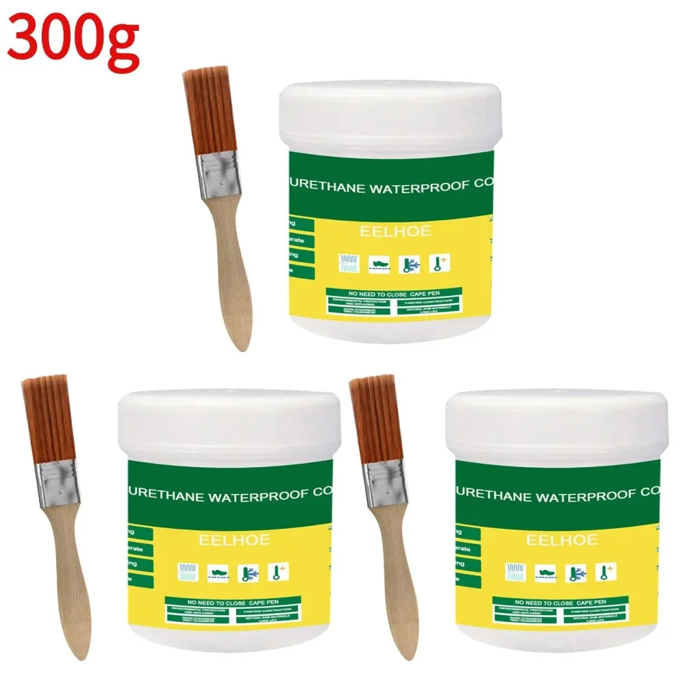 1/2/3Pcs Waterproof Coating Sealant Agent Transparent Invisible Paste Glue With Brush Restore Adhesive Roof Bathroom 30/100/300g
